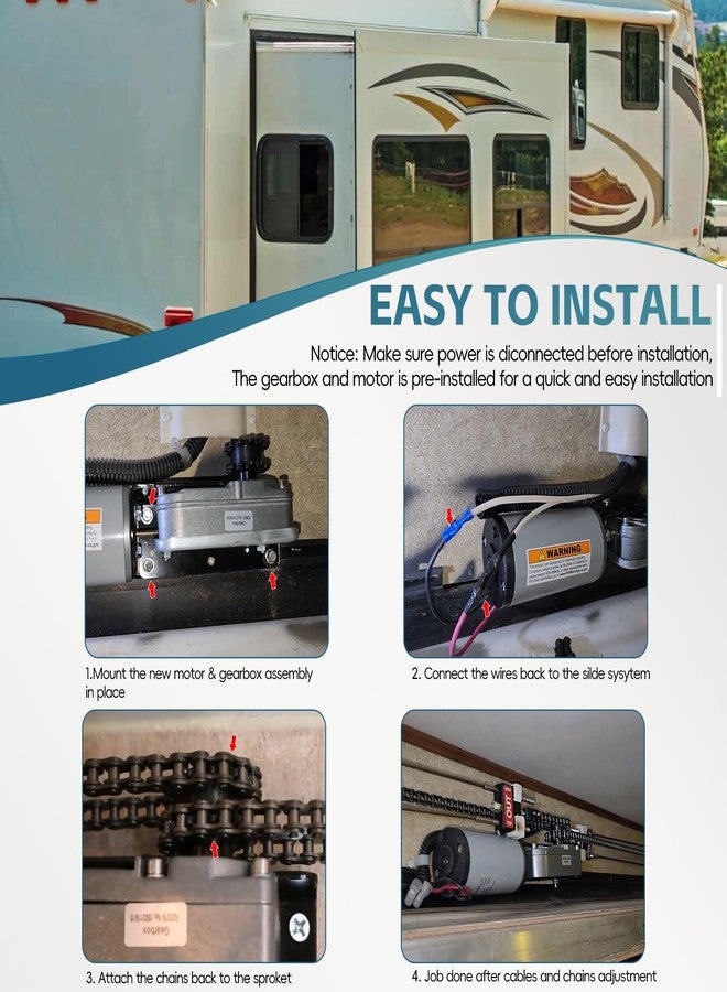 Sunluway 225008 RV Slide Out Motor & Gear Housing for BAL Accu-Slide Cable Slide Out System, Replace for ‎R25076-1 Gearbox R25076 RV Slide Out Gearbox and R25075 RV Side Motor - Image 3